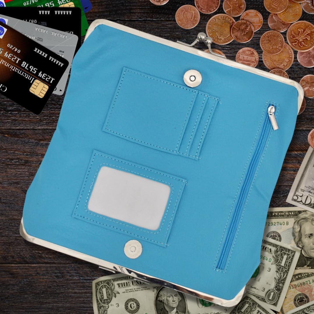 Double Frame Vintage Style Clutch Purse, Women's Travel Wallet - Image 3