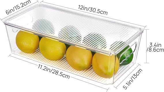 Vtopmart 8pcs Clear Organizers and Storage Bins with Lids and 4 Pack Stackable Storage Drawers