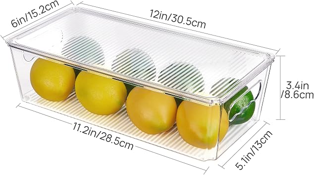 Vtopmart 8pcs Clear Organizers and Storage Bins with Lids and 4 Pack Stackable Storage Drawers