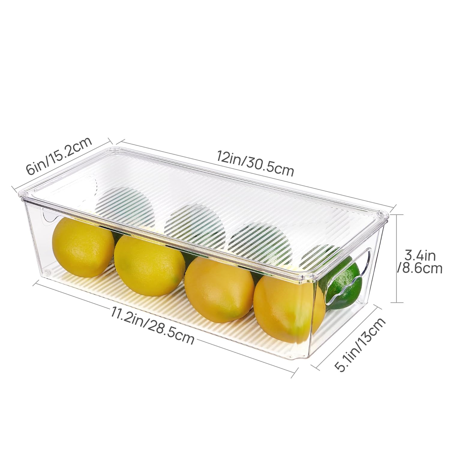 Vtopmart 8pcs Clear Organizers and Storage Bins with Lids, Stackable Plastic Storage Containers with Handles for Fridge, Freezer, Pantry, Cabinet, Kitchen Organization and Storage