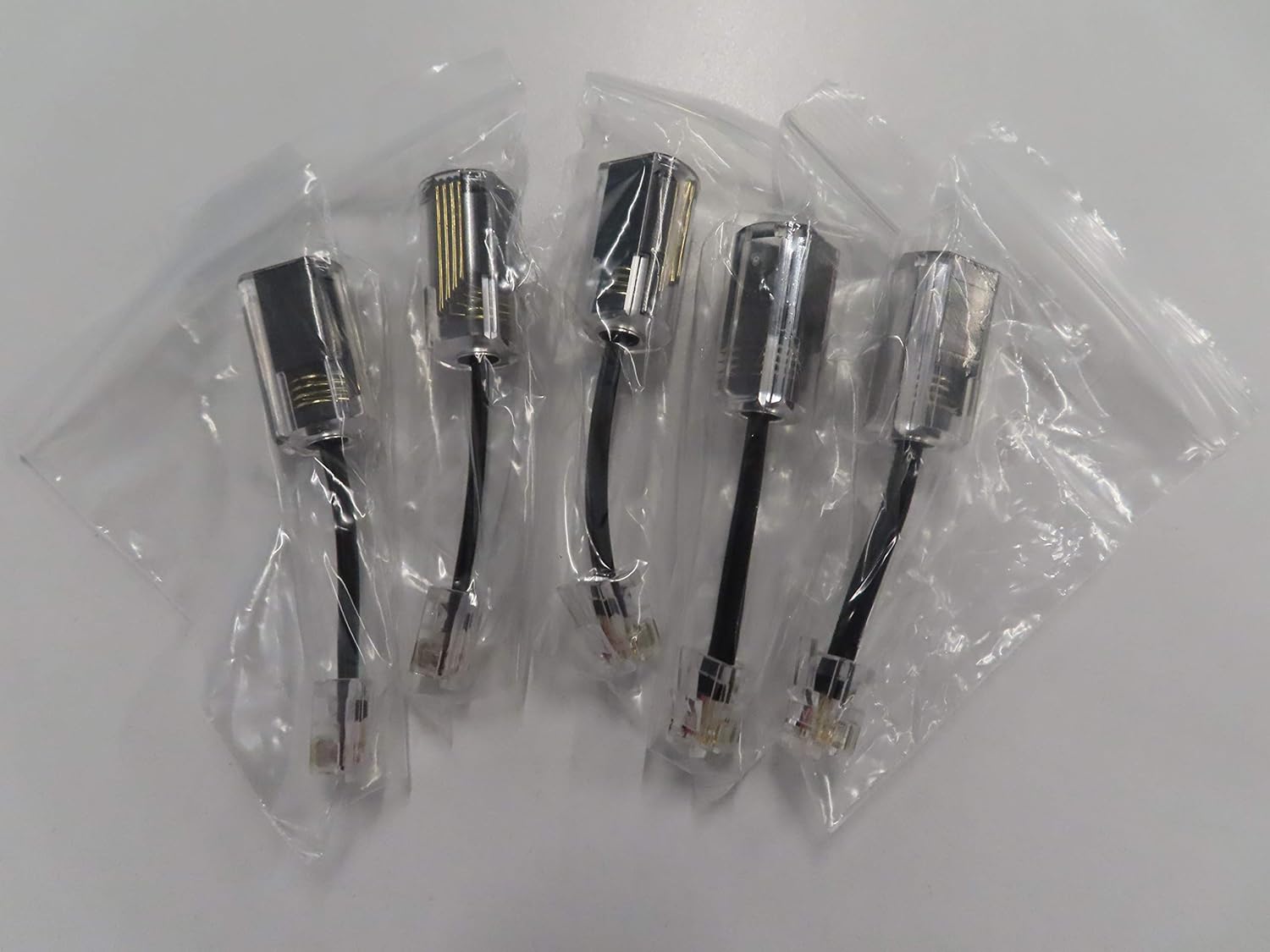 Avaya 9600/9500 / 9400 Phones Series Dark Gray handset - 5 Pack with handset Cord and Curly Cord Detangler
