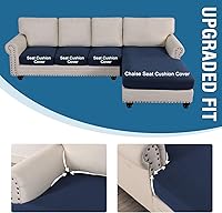 Vista 565 de H.VERSAILTEX 2025 New Sectional Couch Covers 8 Pieces Stretch Sofa Covers for Sectional Sofa Set Separate L Shaped Couch Cover for Both Left/Right