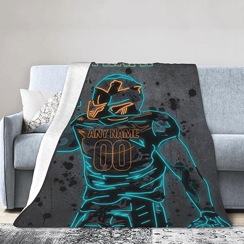 Miniatura 8 de Manta personalizada de Miami con nombre y número de nombre, regalos para hombres, mujeres y niños Arizona,Búfalo,Chicago,Cincinnati,Dallas,Green
