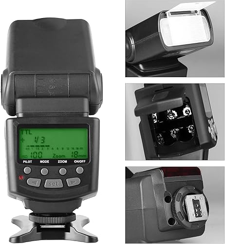 Miniatura 5 de Meike MK430 TTL Flash LCD Speedlite compatible con cámara DSLR Canon EOS 70D 77D 80D Rebel T7i T6i T6s T6 T5i T5 T4i T3i SL2 y con soporte estándar