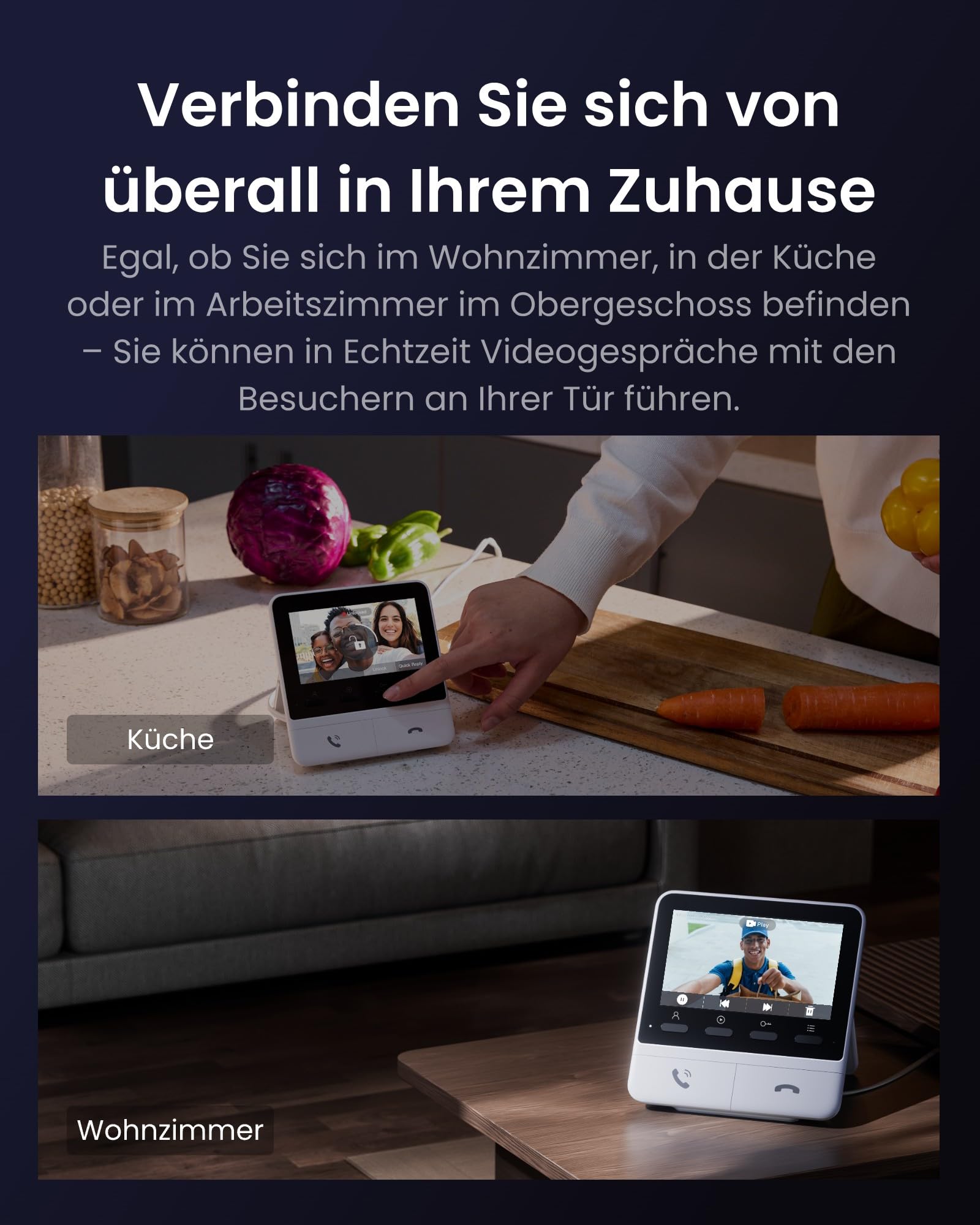 SwitchBot 4,3'' Erweiterter Monitor für Smarte Video-Türklingel, Monitor für Gegensprechanlage