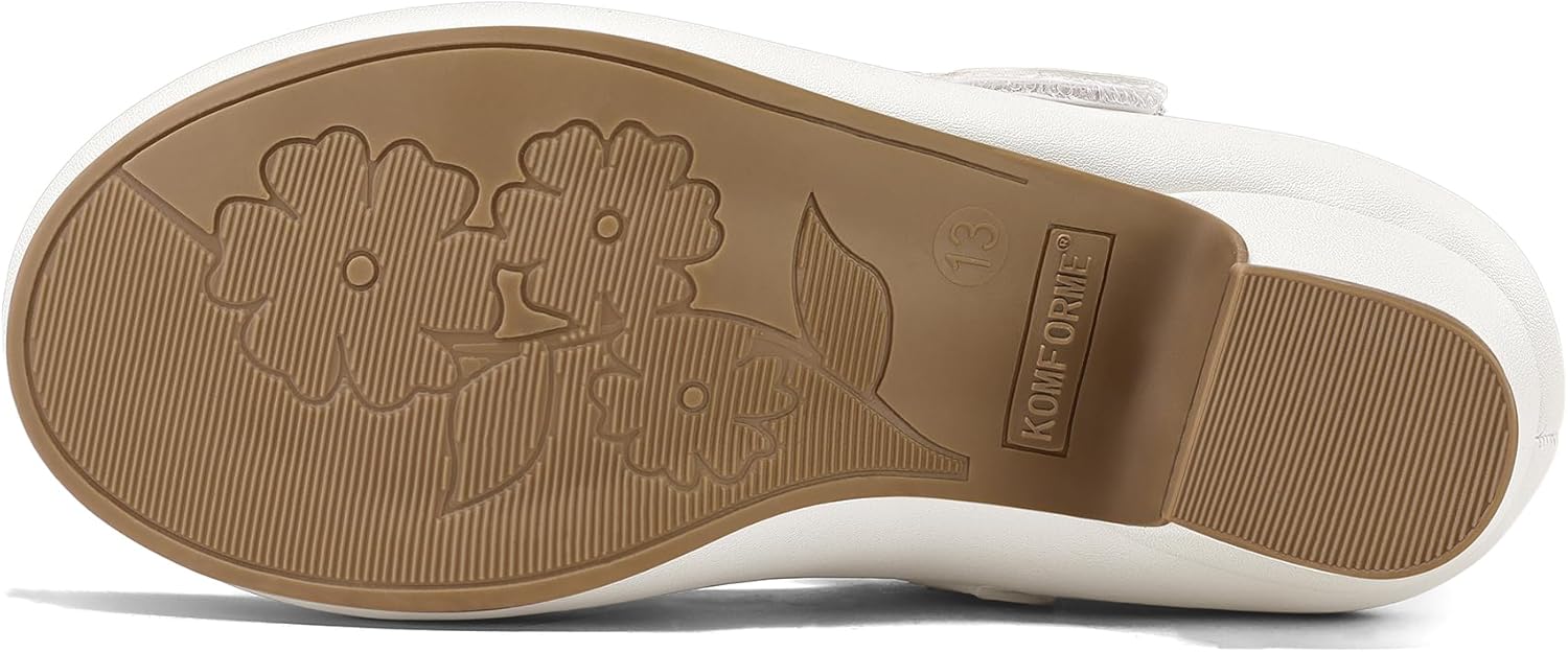 K KomForme Girls Dress Shoes Princess Bow Flats with Rhinestone for Wedding Party, Toddler/Little Kid/Big Kid - Image 7