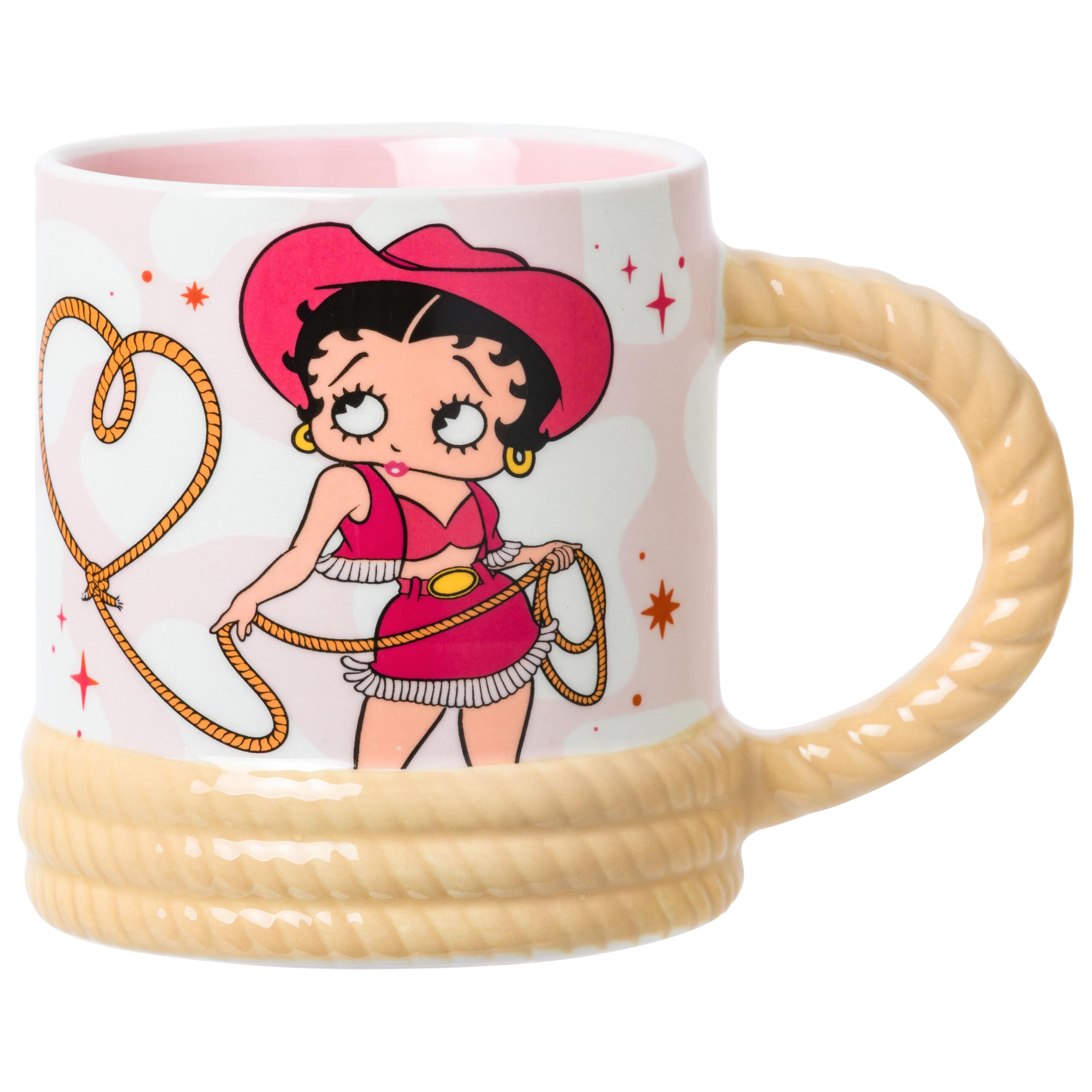 Silver Buffalo Betty Boop Western Cow Girl Rope, 3D Sculpted Mug, 20oz