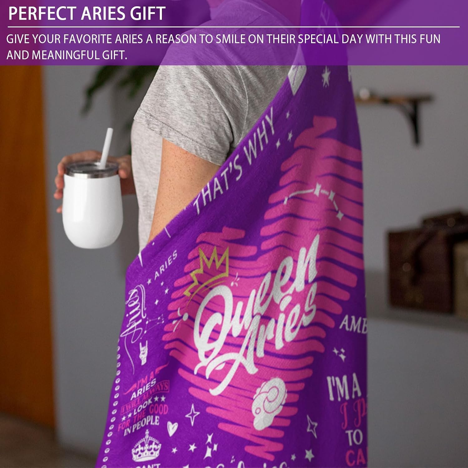 Aries Gifts: Aries Birthday Gifts - Zodiac Throw Blankets 50" 60" for Women