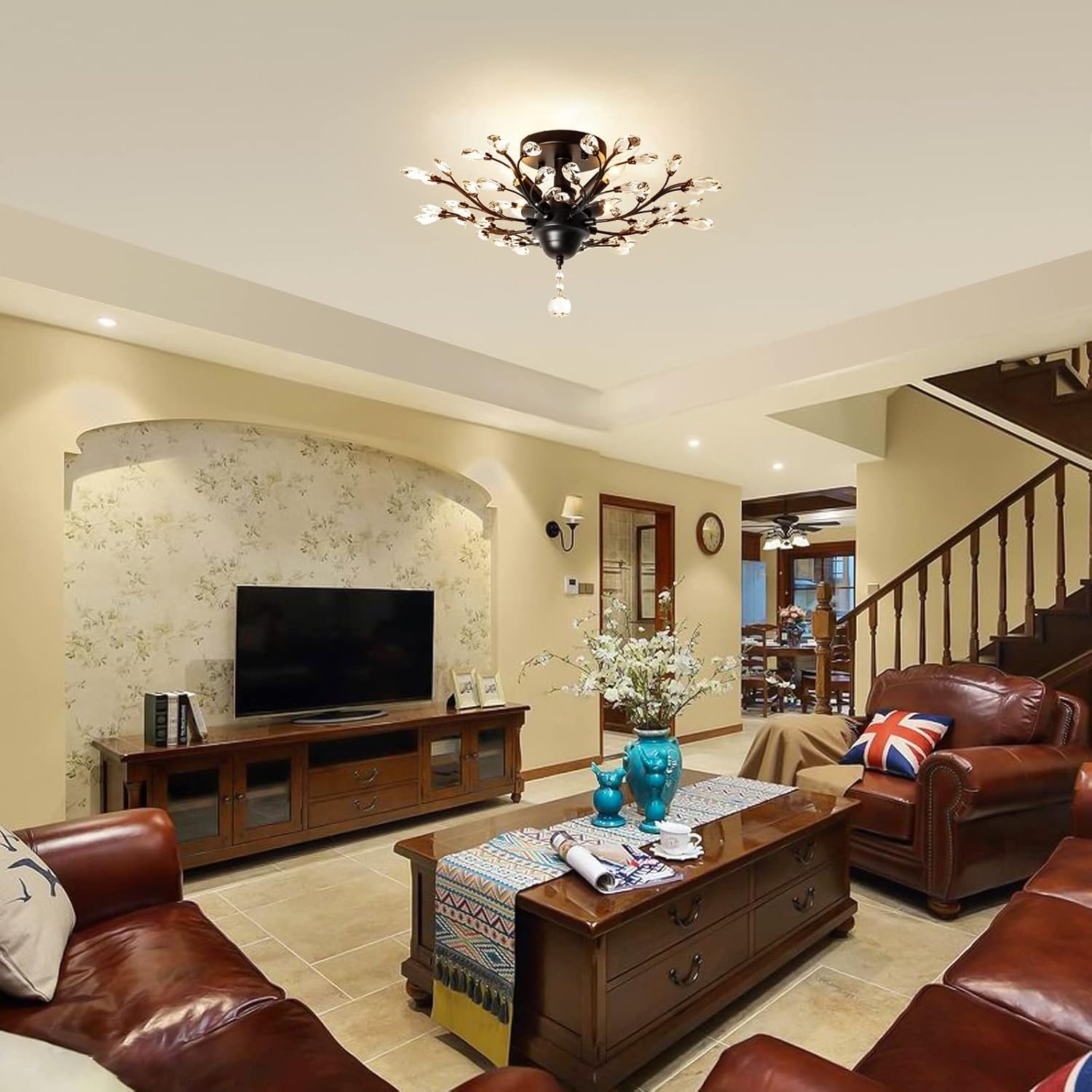 Suреr Chеар 🛒 Garwarm 4 Lights Vintage Crystal Chandeliers Ceiling Lights LED Light Crystal Pendant Lighting Ceiling Light Fixtures Chandeliers Lighting for Living Room Bedroom Restaurant Porch Chandelier(Black) Bеѕt Quаlіtу 🔥 Garwarm 4 Lights Vintage Crystal Chandeliers Ceiling Lights LED Light Crystal Pendant Lighting Ceiling Light Fixtures Chandeliers Lighting for Living Room Bedroom Restaurant Porch Chandelier(Black)