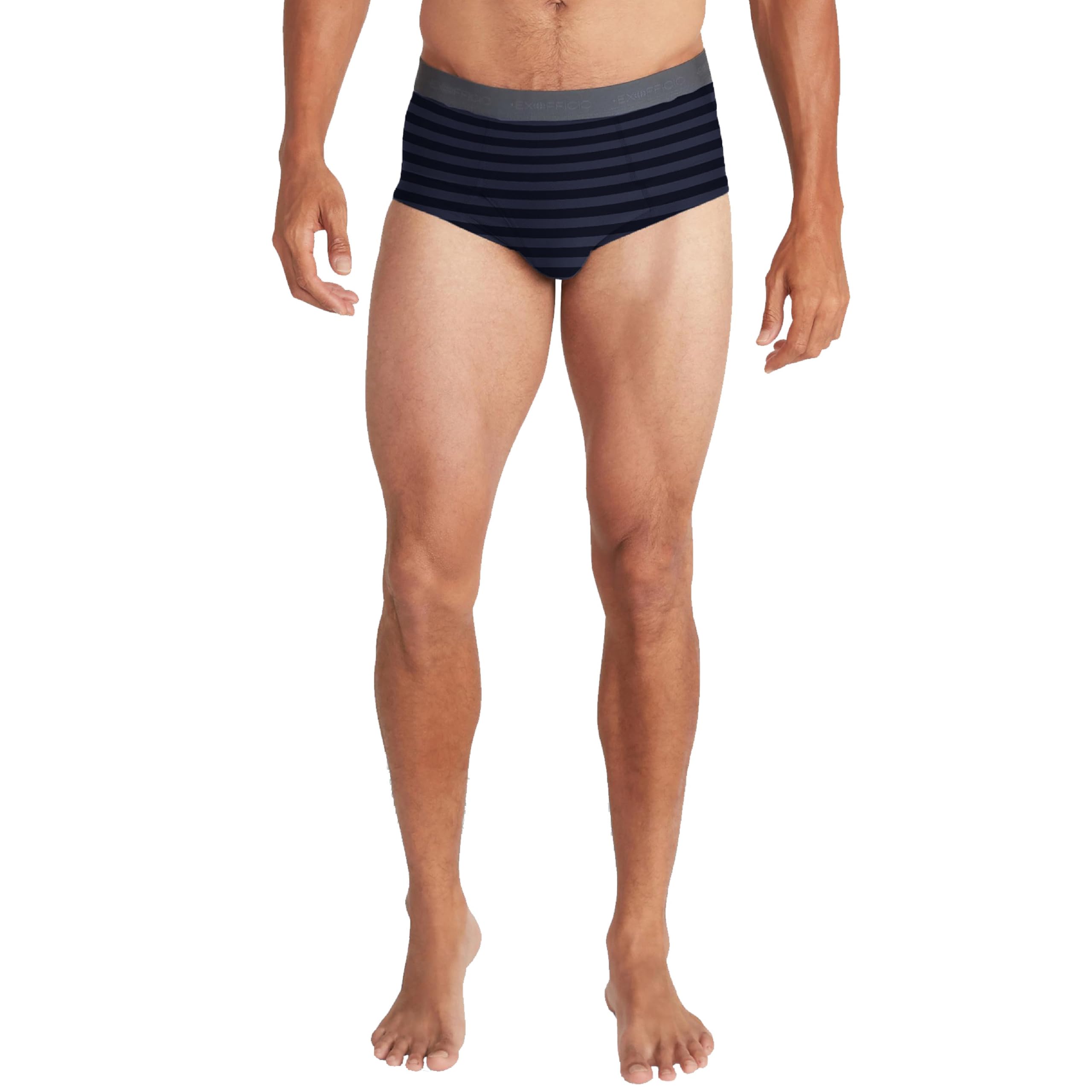 Exofficio Men's Navy/Steel Onyx Stripe Give-N-Go 2.0 Brief, Xl
