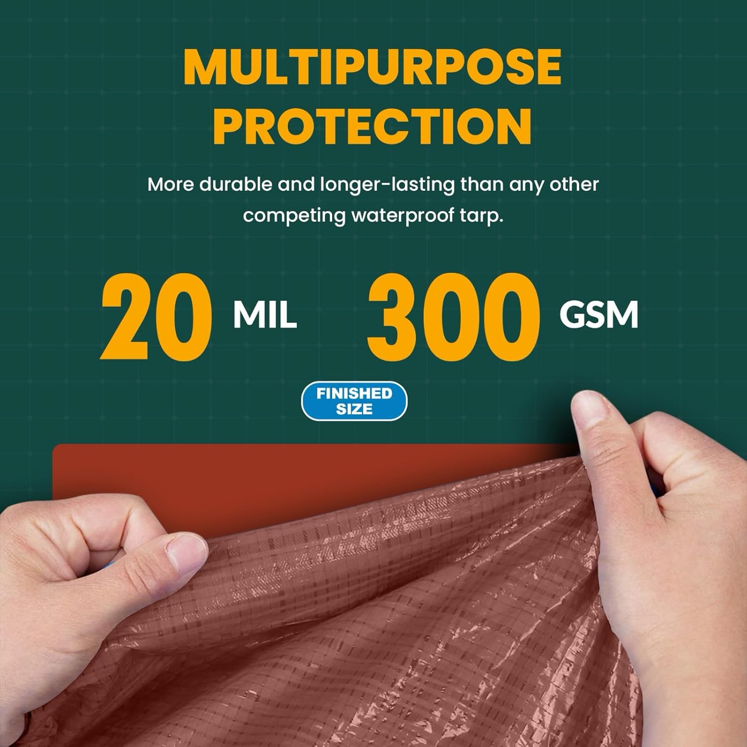 Large Waterproof Tarp - Heavy Duty 20 Mil Thick Poly Tarpaulin Ideal for Canopy Tents, Boats, RV or Pool Covers - Multipurpose Protective Tarps with Grommets for Indoor and Outdoor Use | 30' x 40'