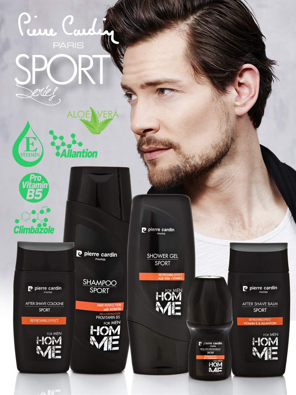 Natural Moisturizing Shower Gel Body Wash for Men (Sport Aloa Vera, 10.15 oz / 300 ml)