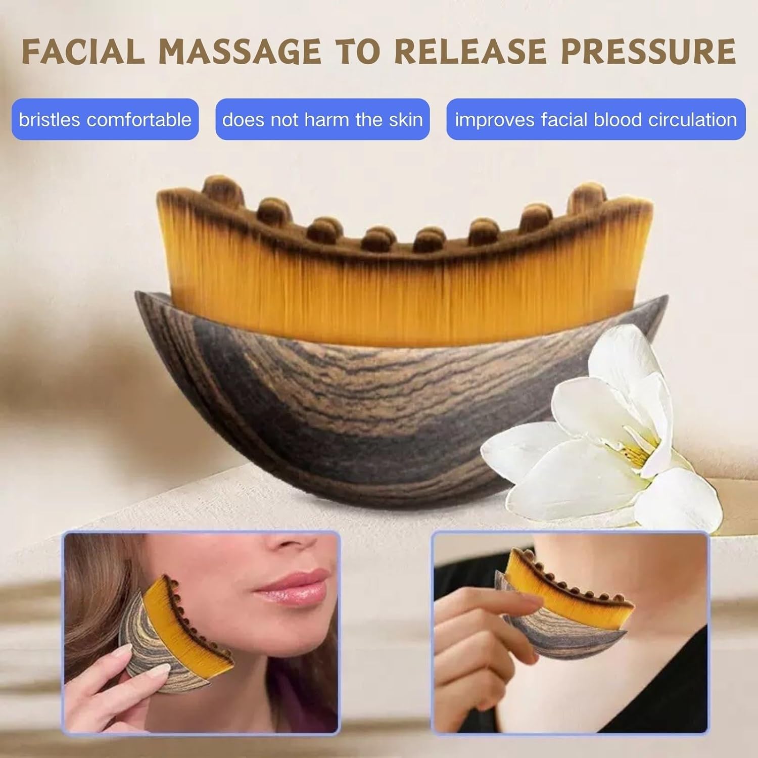2PCS New Lymphatic Contour Face Brush, Contour Face Brush for Lymphatic Drainage, Ergonomically Designed to Fit The Skin Precisely, Face Lifting Tool for Skincare Routine|Portable Gua Sha Alternative - Image 3