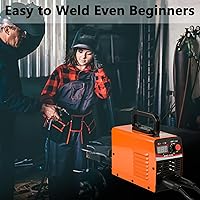 Vista 7 de Máquina soldadora de varilla ARC de 120 amperios para principiantes, máquina de soldadura portátil de 110 V con cable más largo, pantalla LCD