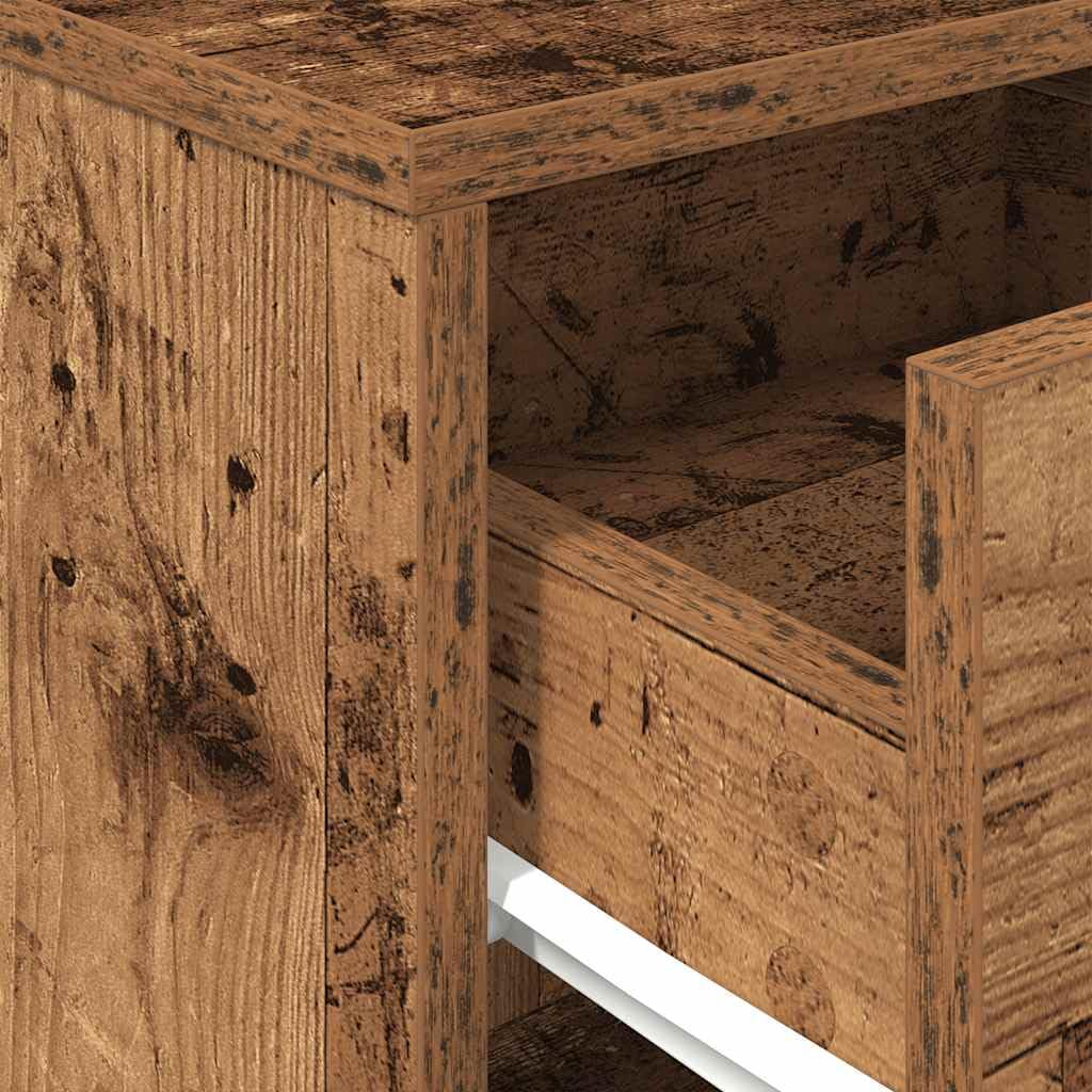 Stabiler Nachttisch aus Holzwerkstoff mit Schublade und offenem Fach für Stauraum, Feuchtigkeitsbeständig und Pflegeleicht, Ideal als Beistelltisch fürs Schlafzimmer