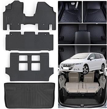 Floor Mats & Cargo Liners for 2011-2017 Honda Odyssey TPE All Weather Protection Car Floor Mats with Trunk Mat Waterproof Interior Accessories