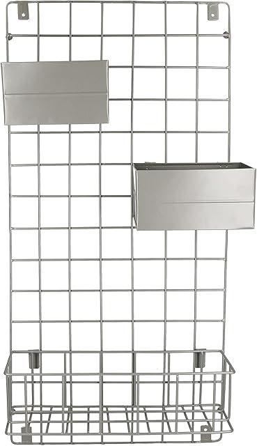 KitchenCraft Living Nostalgia Kitchen Wall Mounted Kitchen Organiser, Wire Wall Grid Panel with Shelves,80 x 39 x 13cm