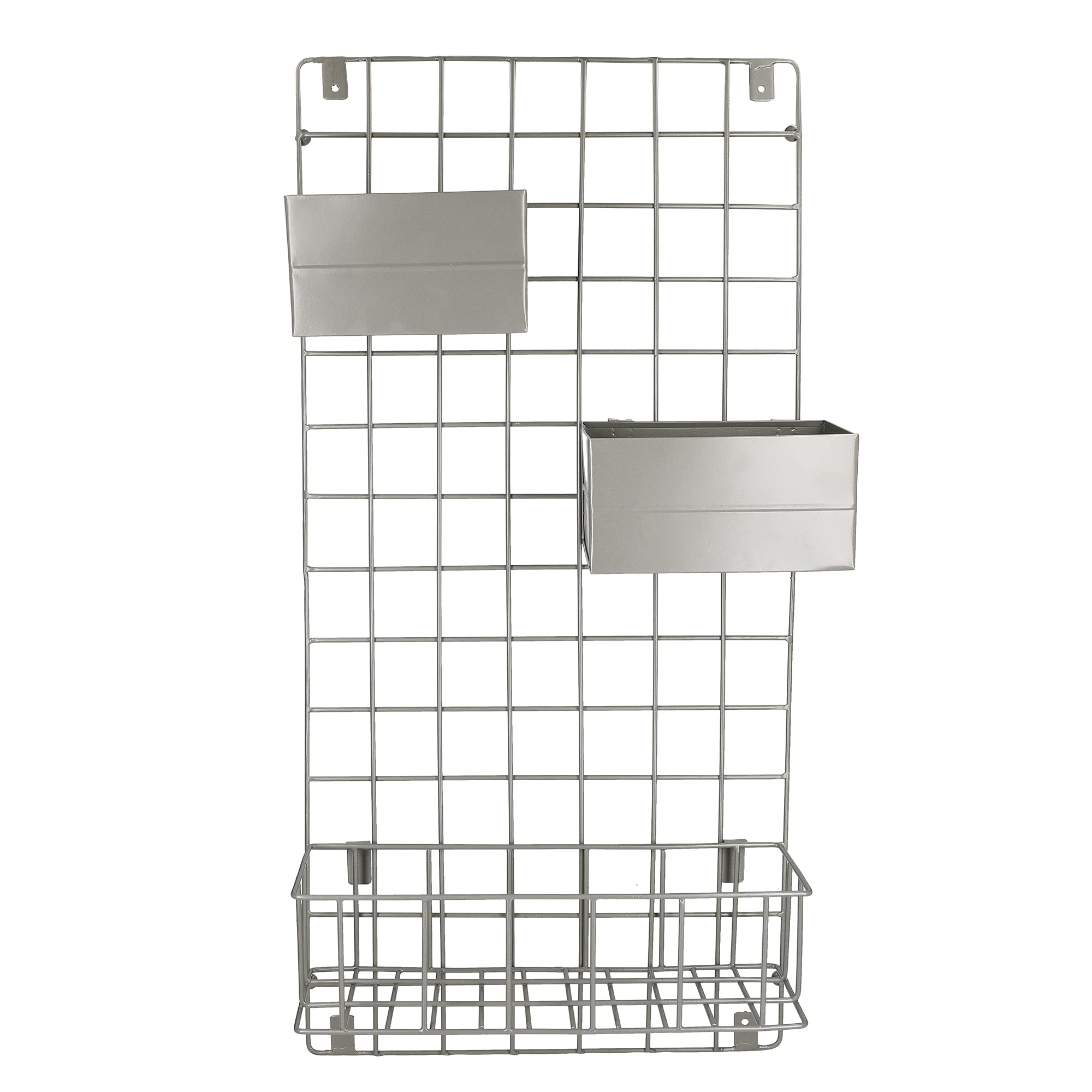 KitchenCraft Living Nostalgia Kitchen Wall Mounted Kitchen Organiser, Wire Wall Grid Panel with Shelves,80 x 39 x 13cm