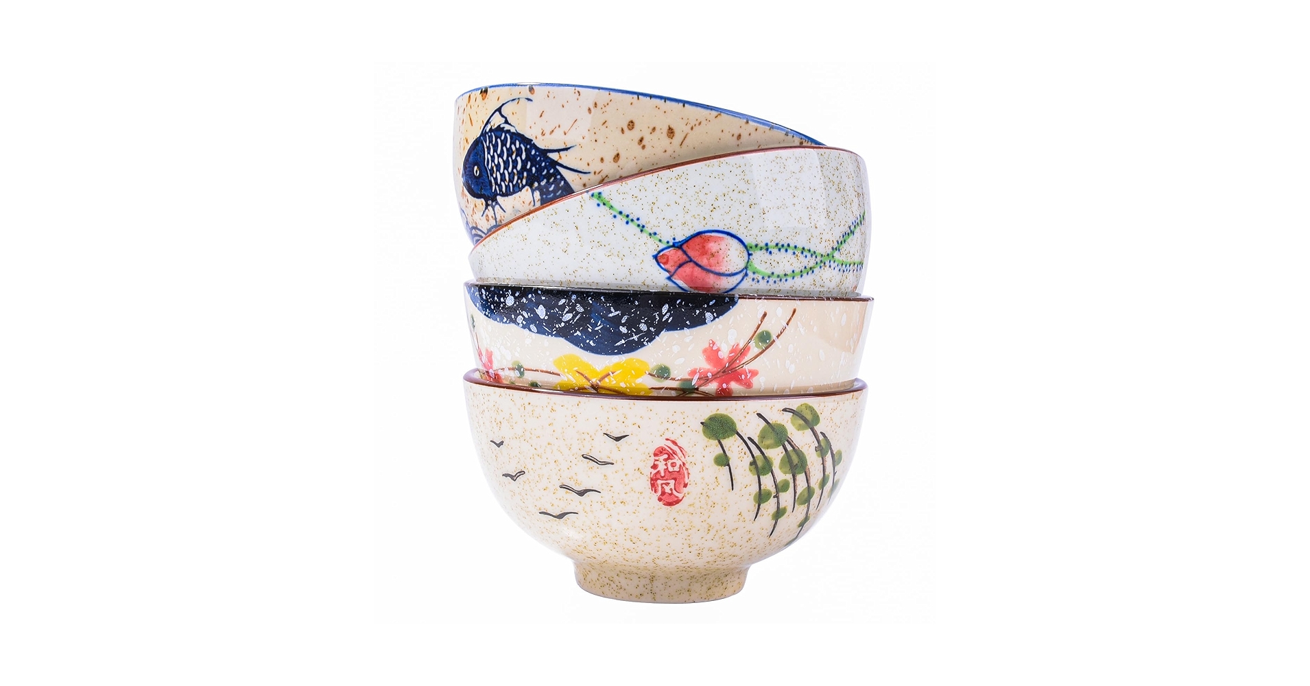 Amazon.com | Whitenesser Japanese Ceramic Rice & Sushi Bowls