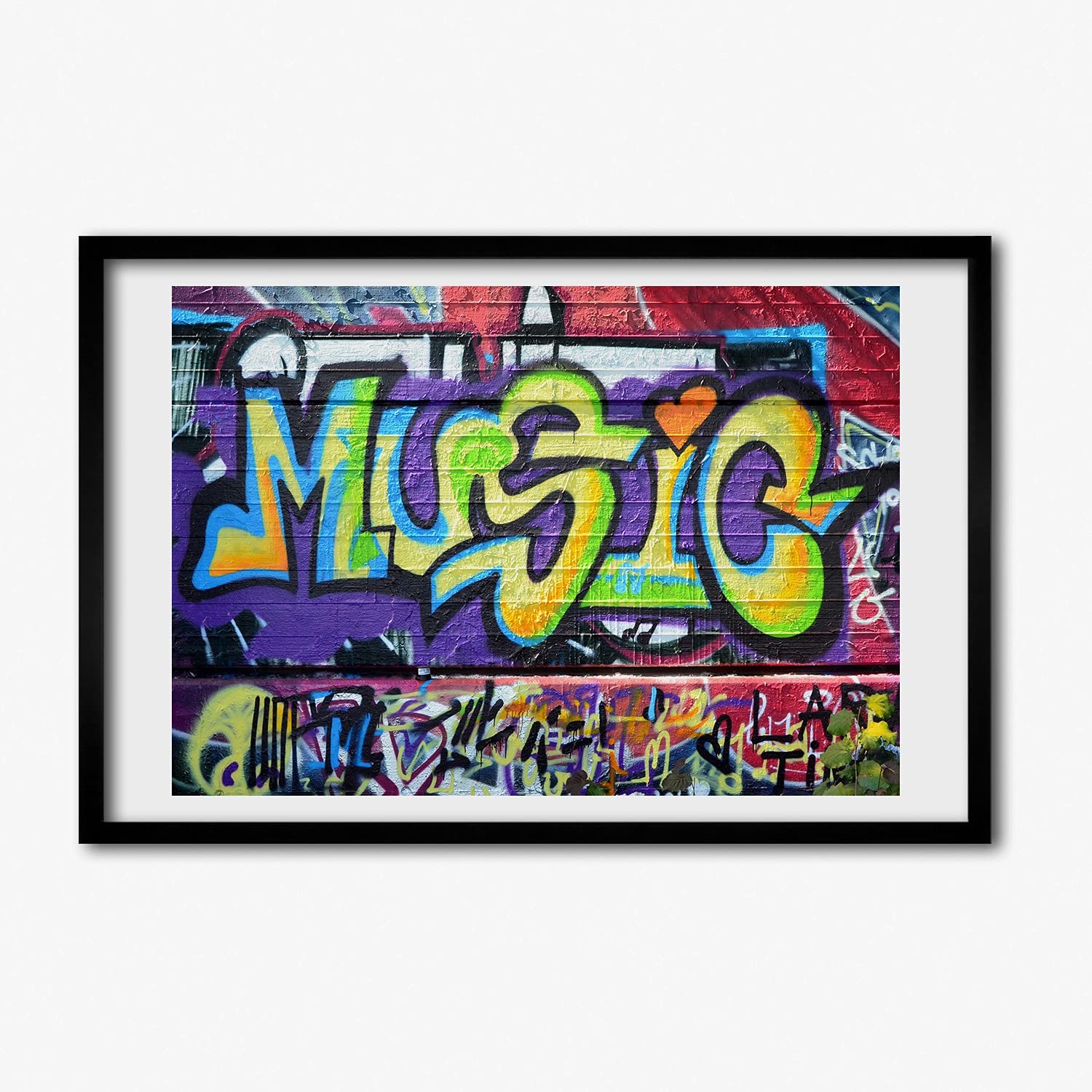 Tableau moderne graffiti sur le mur cadre mdf 60x40 cm - 6