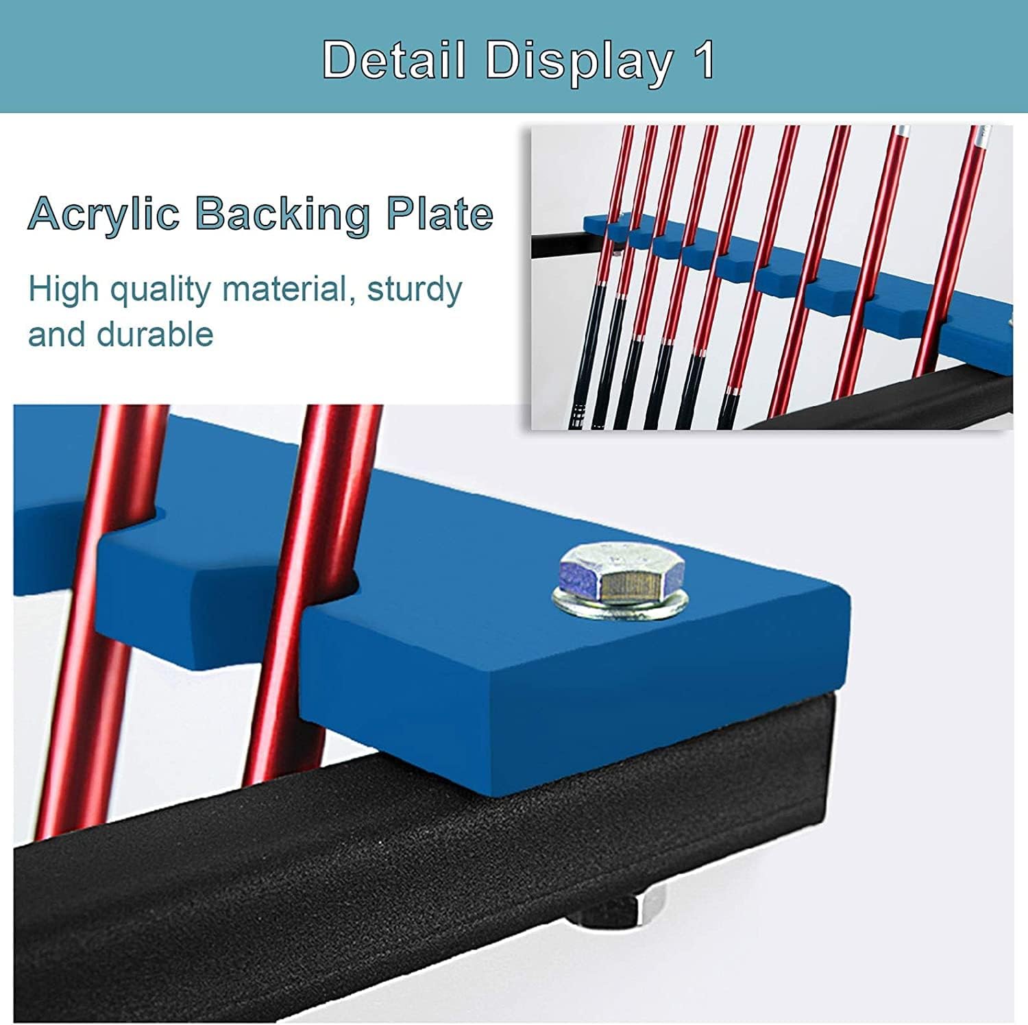 Katzowen 9 Holes Garage Golf Club Storage Holder Rack with Acrylic Backing Plate & Lawn Mat, Putter Display Organizer Stand for Men, Golfer, Practice Clubs