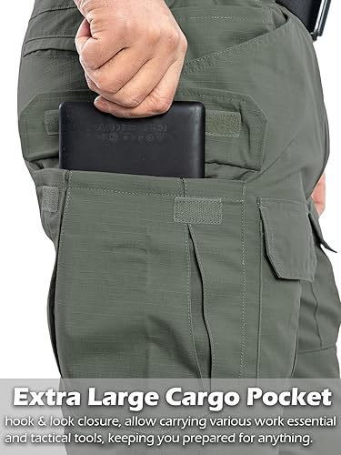 Miniatura 4 de NAVEKULL Pantalones tácticos al aire libre para hombre Rip Stop ligeros impermeables militares combate carga trabajo senderismo pantalones