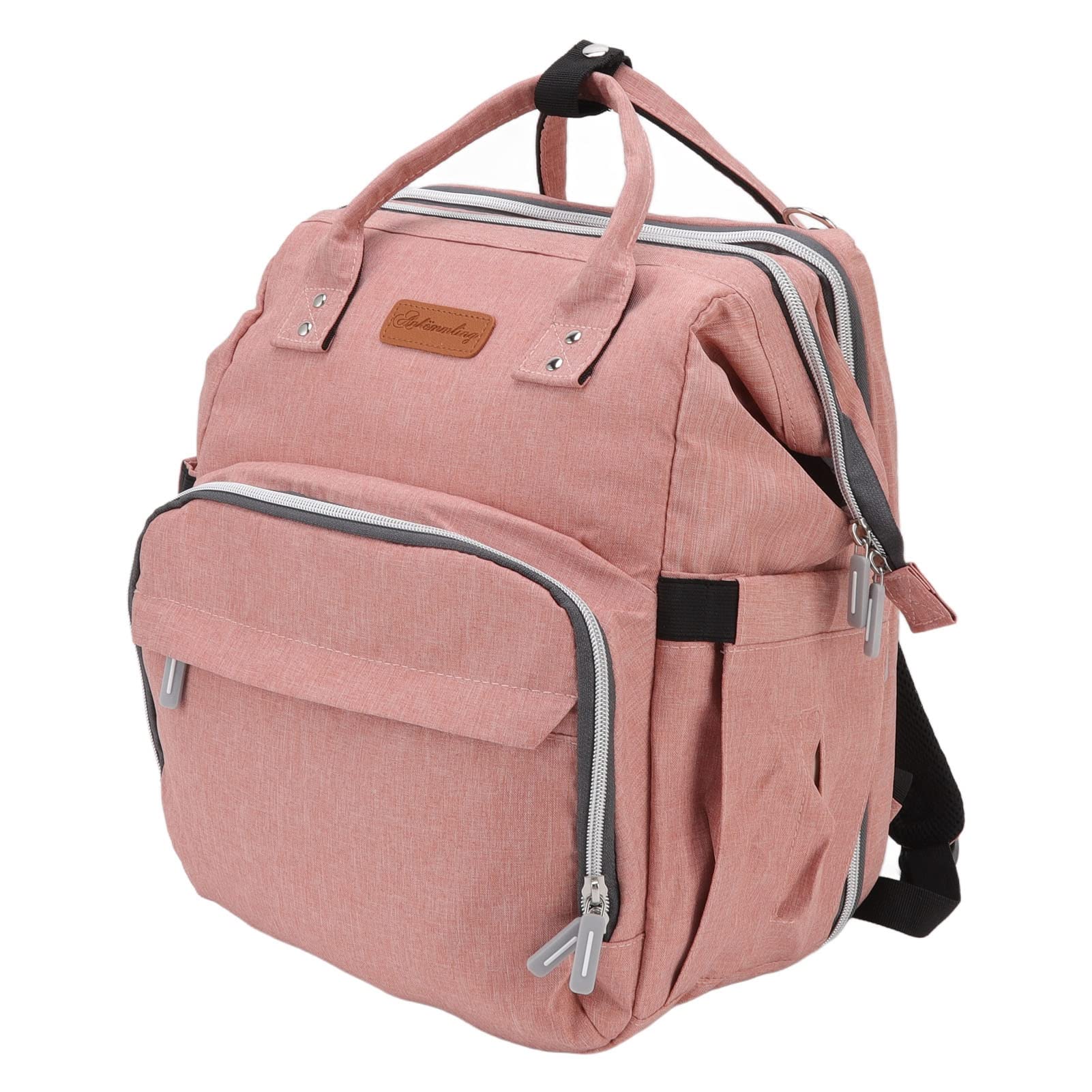 duhj Portable Crib Diaper Bag, Large Capacity Multiple Compartment Design Foldable Crib Bag Portable for Travel for Home for Outdoor Activities Pink-picture-55