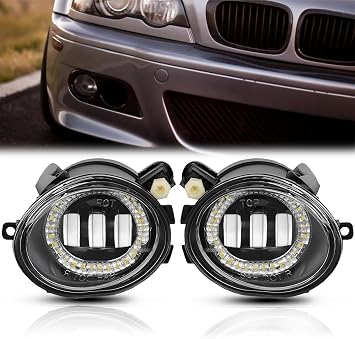 Fog Lights Lamps for 2000-2006 BMW E46 M3 E39 M5 / 3 Series 320i 323i 325i 325xi 330i 330xi Sedan w/Sport Package, 325i 325xi Wagon w/Sport Package Premium Assembly, 1 Pair LED Assembly