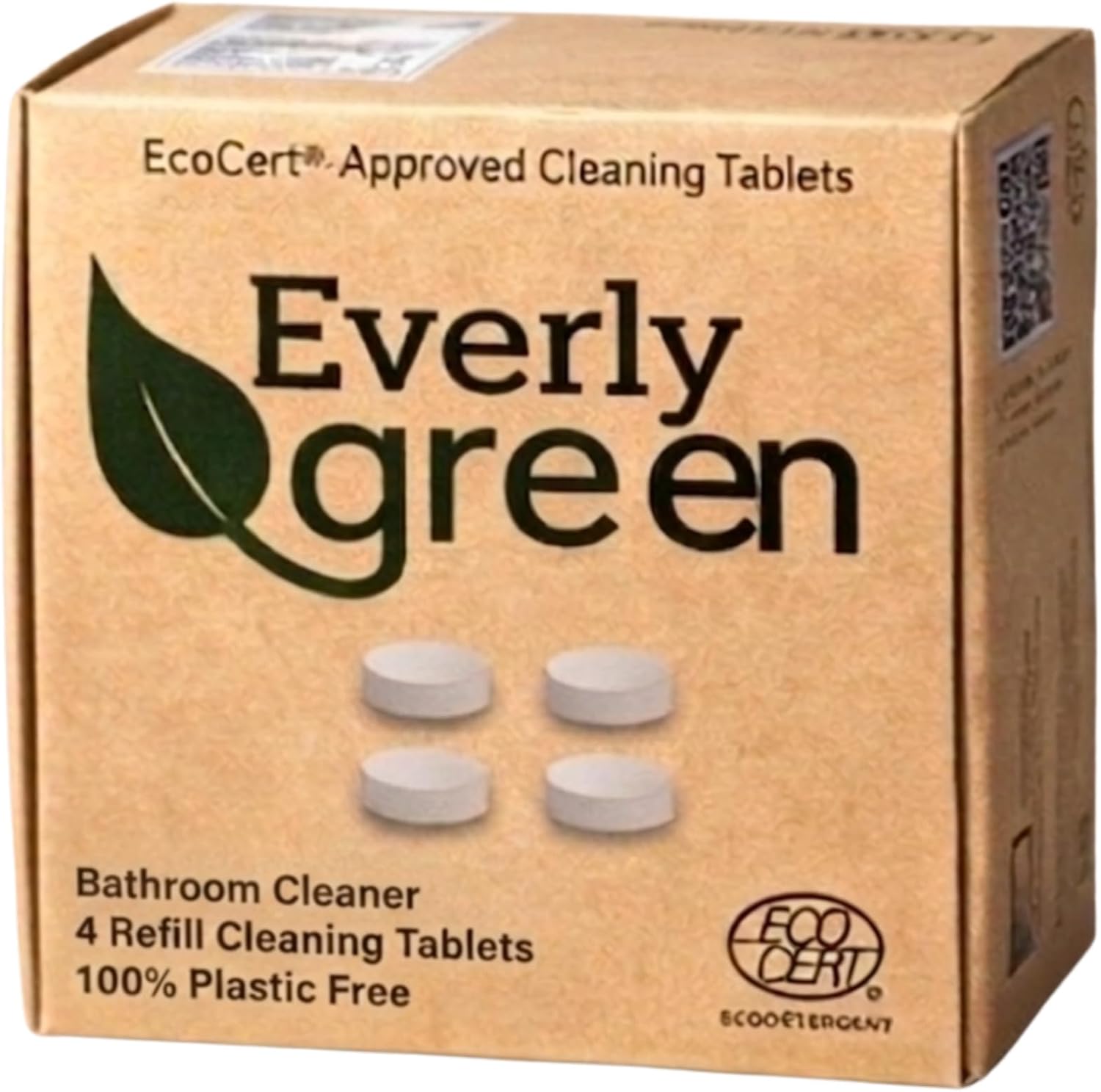Eco Tabs Bathroom Cleaner Refill Tablets – Ecocert Certified 4 Pack All Purpose Cleaner Concentrate Tablets for Bathroom makes 4 X 750ml – Natural Cleaning for Sparkling Clean Bathroom