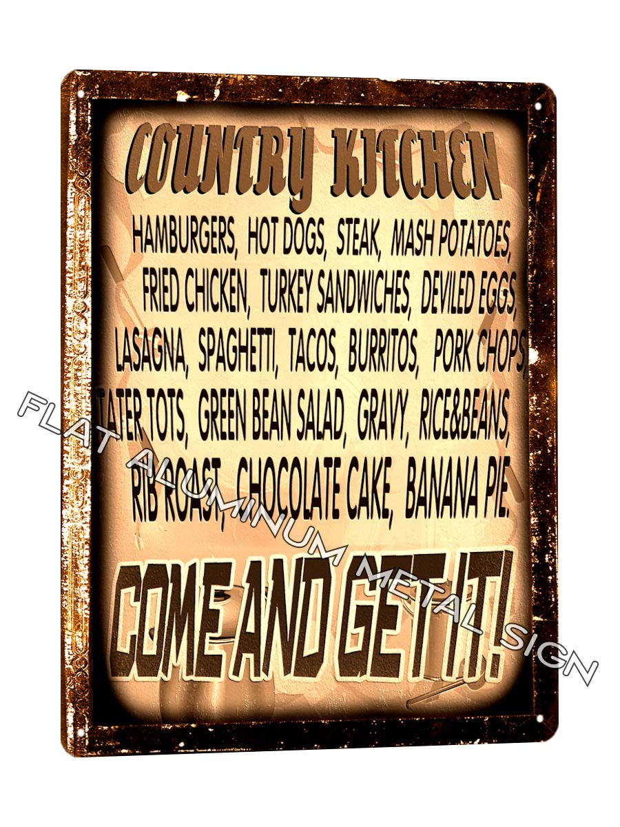 RETRO SIGNS BY J E MATRIX Country Kitchen Metal Sign Funny Mothers Gift Vintage Style Wall Decor 732