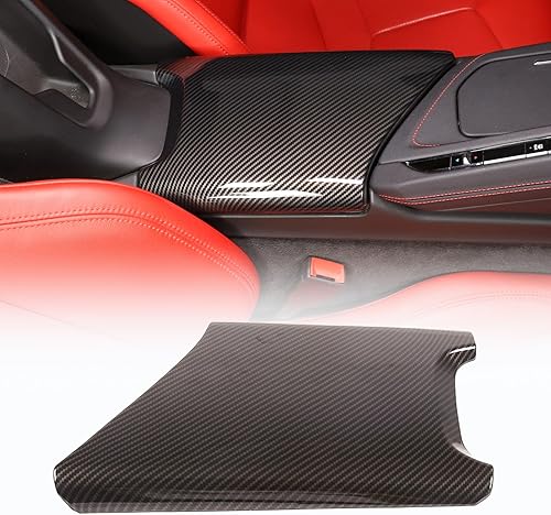 CHEAYAR Cubierta de Caja de Reposabrazos Central del Interior del Automóvil Cubierta Protectora de Caja de Consola Compatible con Chevrolet Corvette
