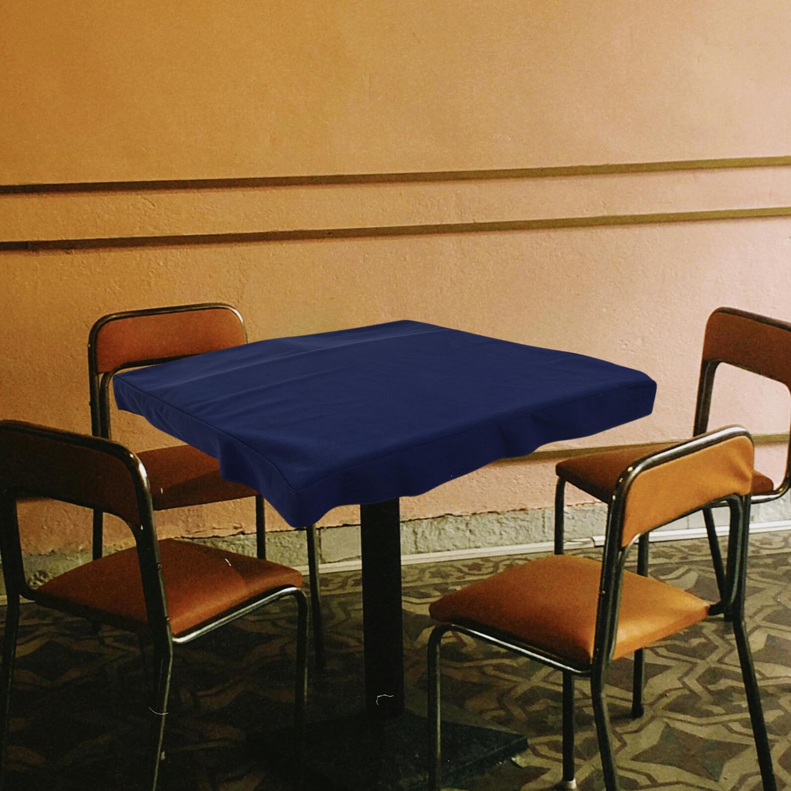Abaodam Tapete de Juego Plegable Antideslizante para Mesa 86x86 Cm Azul Oscuro, Tapete Portátil para Mahjong y Póquer, Superficie Silenciosa Adecuado para Juegos de Mesa y Cartas