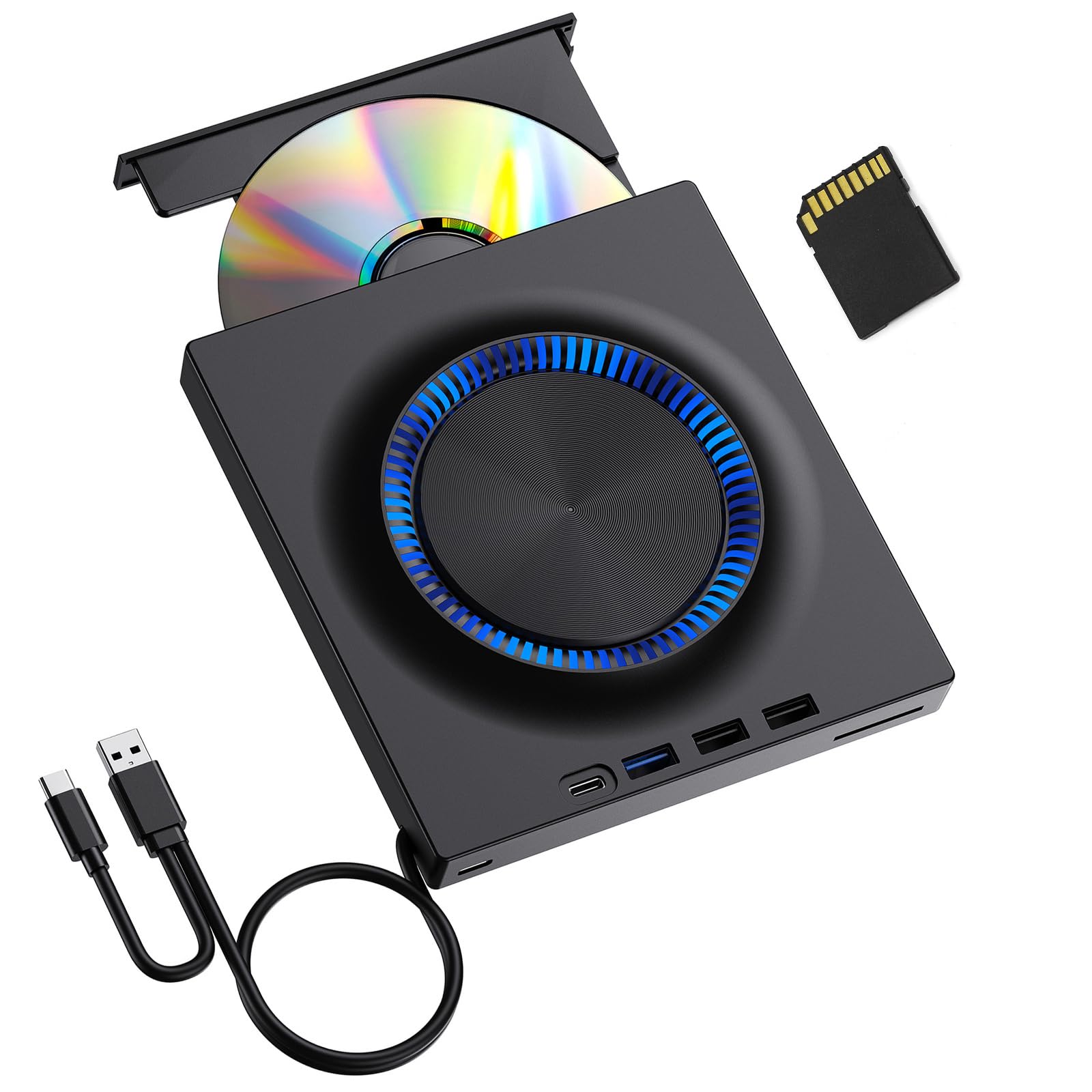 Dispositivo esterno silenzioso con cuscinetto antiscivolo, USB 3.0 ad alta velocità per masterizzatore USB esterno