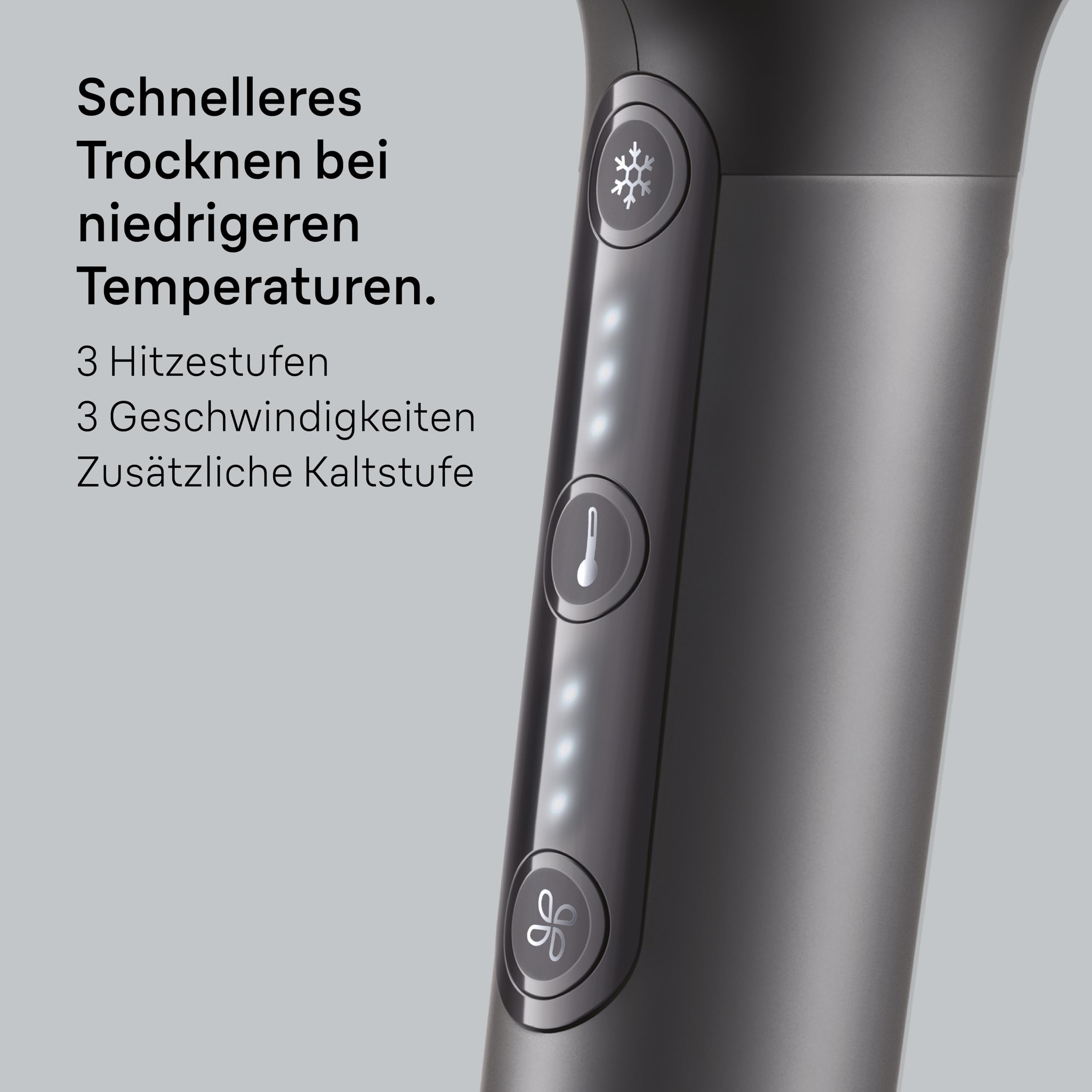 Braun Haartrockner HD4.2 – Leichter Hochleistungs-Föhn mit Diffusor und Stylingdüse für alle Haartypen, Super IONTEC Technologie, 2100W, 3 Temperaturen und 3 Geschwindigkeiten, Schwarz-Grau, BRHD425E