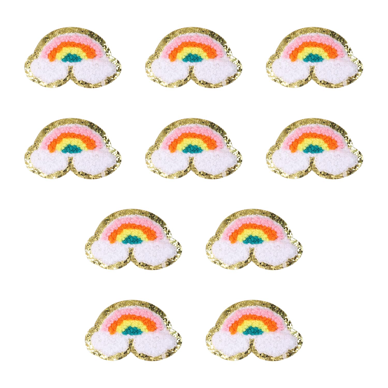 Nidhfg Color 10 Pieces Of Rainbow Cloud Cloth Patches, Clothes Patches, Clothes Decorative Cloth Patches, Cute Embroidered Cloth Patches, Which Can Be Used For Clothes, Backpacks, And Hats.