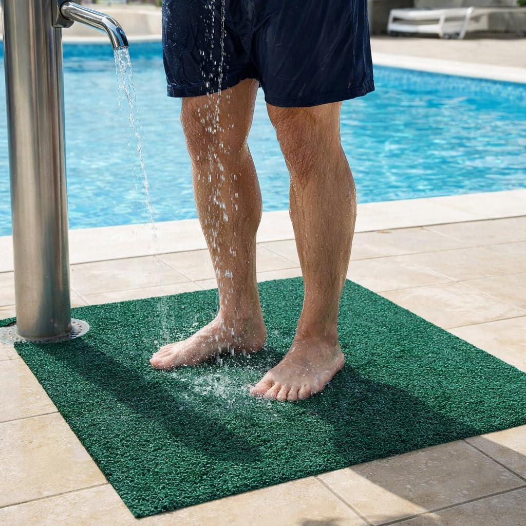 Tappeto Pavimento Antiscivolo Drenante Riccio Verde 1x3 mt – Spessore 15 mm – Permeabile, Rotolo Multiuso per Esterno e Interno – Piscina, Giardino, Doccia, Barche - MULTIUSO
