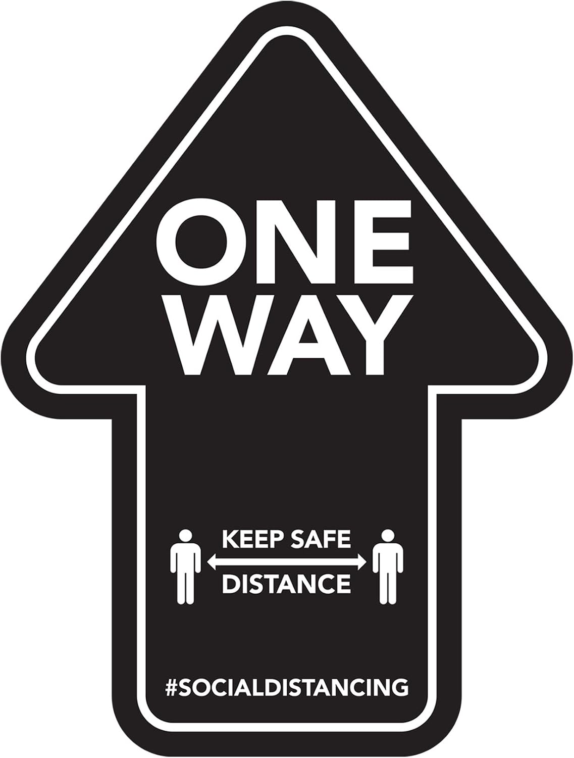 One Way - Floor Sticker - Retail Style - 4 Pack (Yellow)