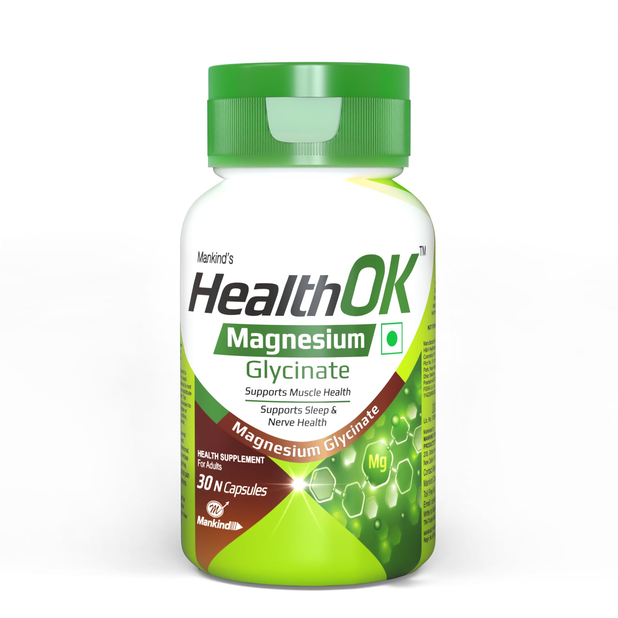 Mankind's Health OK Magnesium Glycinate Supplements | Supports Muscle & Nerve Health | High Absorption | 30 Tablets-image-10