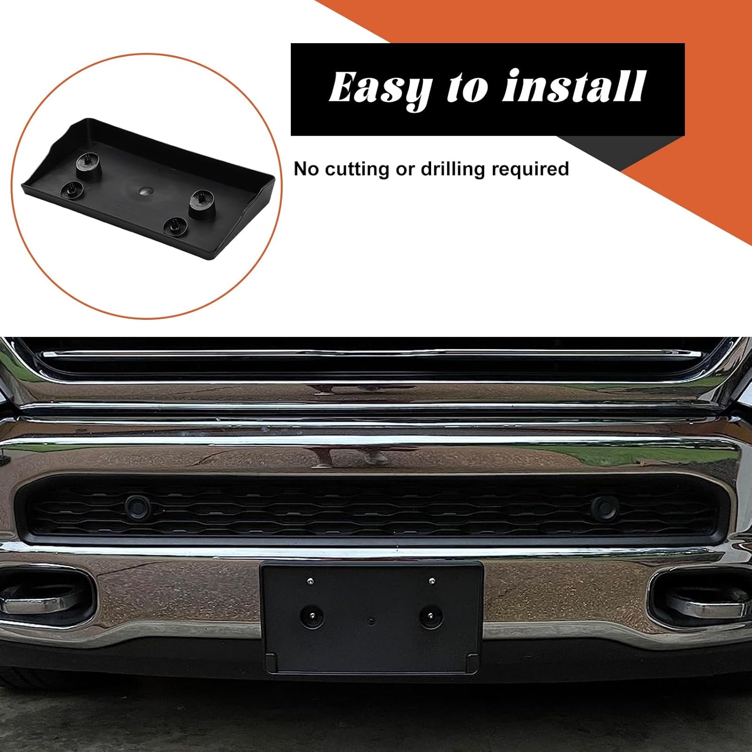 Blueshyhall Front License Plate Frame for Ram 1500 TRX 2019-2024 Licence Plate Holder Bumper Replacement