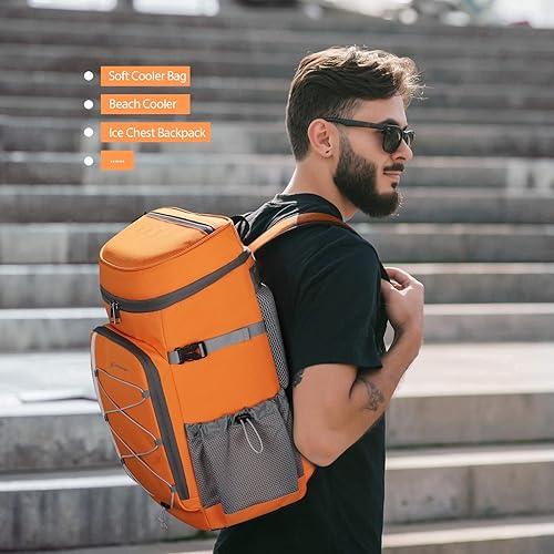 Miniatura 37 de Maelstrom Mochila enfriadora - Bolsa de almuerzo suave aislada para 35/50 latas para camping, playa, senderismo y compras Azul