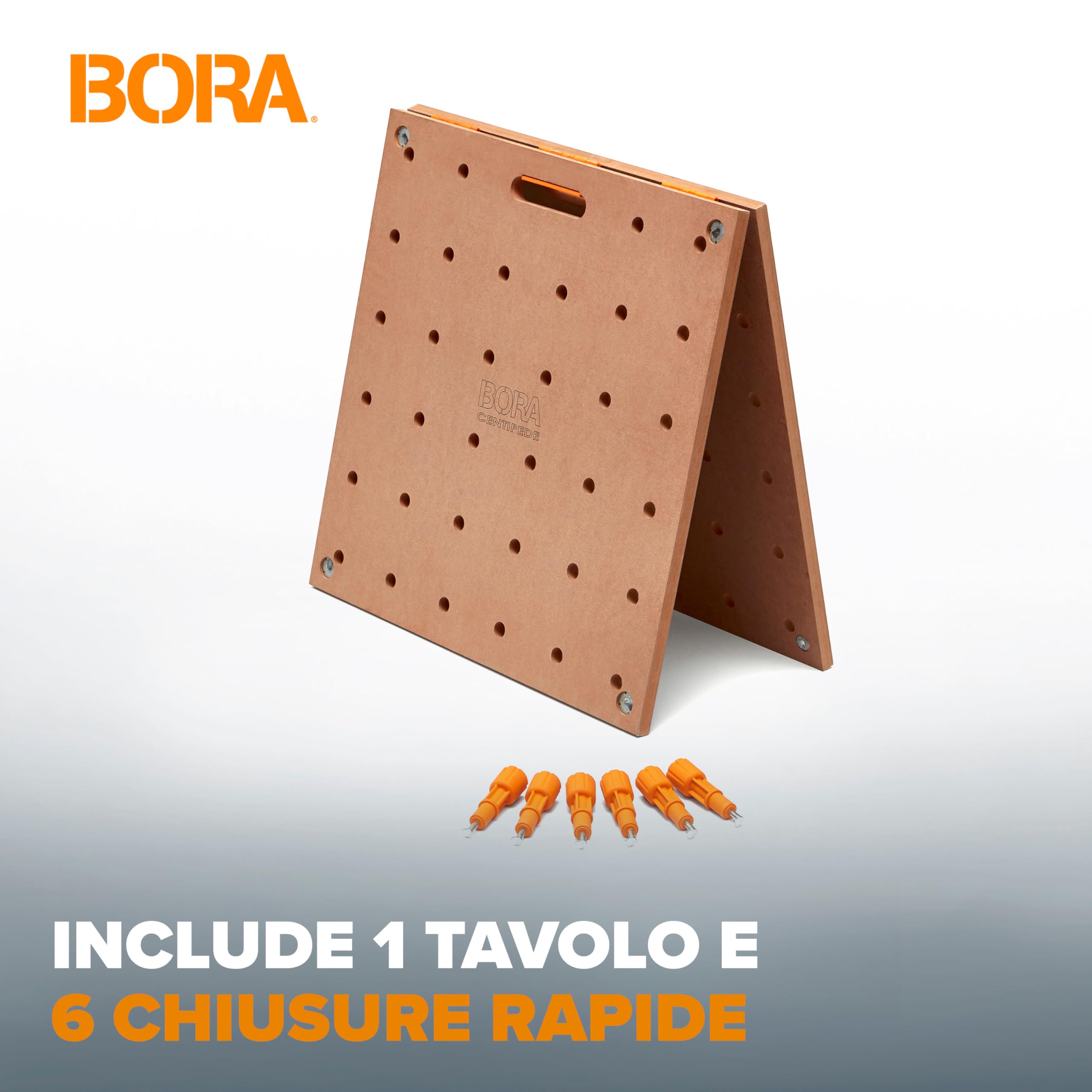 Bora Centipede CK22TM Piano da Lavoro Portatile 610x1200mm – Fori 20mm, 907kg, 6 Maniglie Rapide