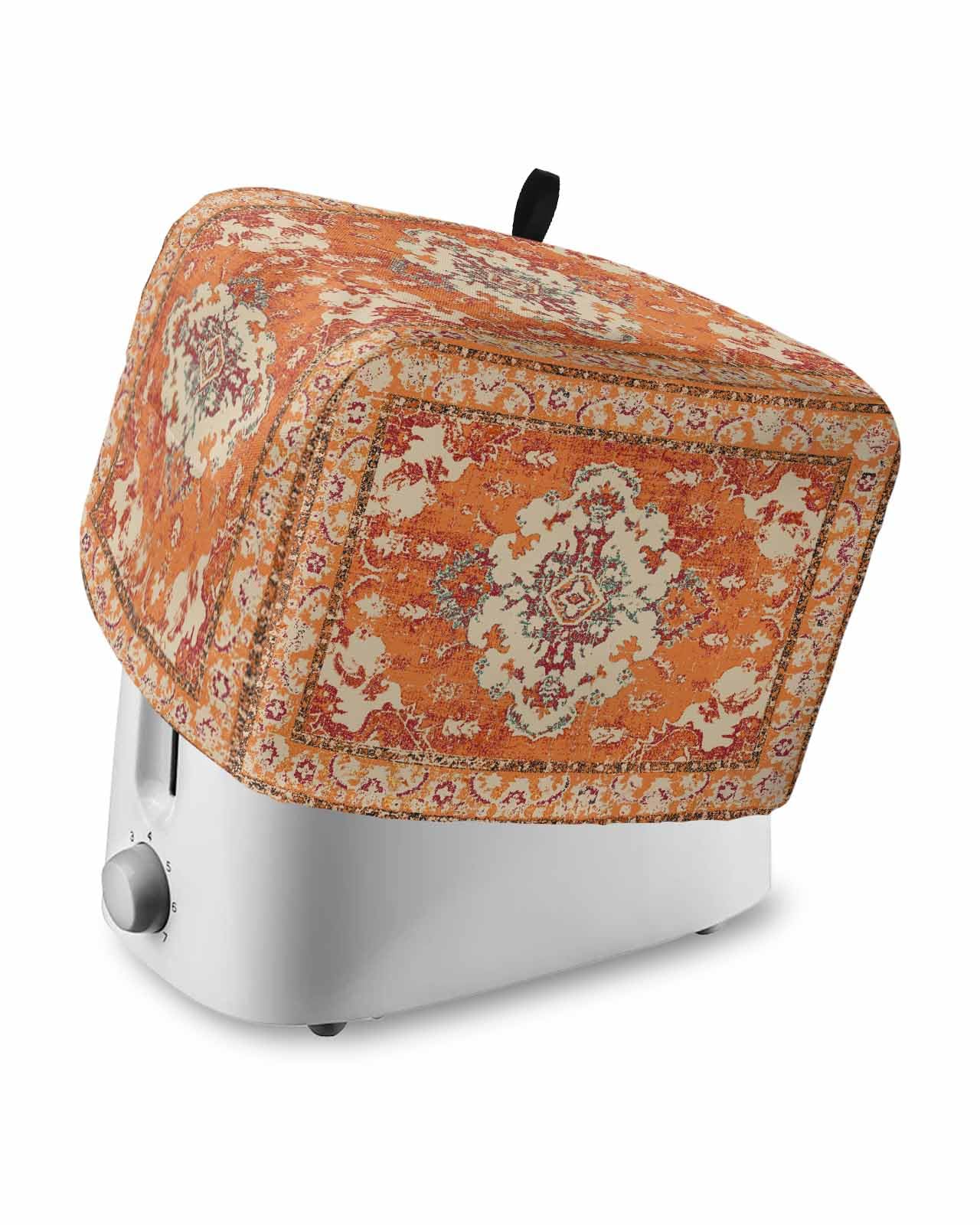 Toaster Cover 2 Slice Boho Bohemia Bread Toaster Oven Cover with Pockets Tribal Vintage Rustic Burnt Orange Bakeware Protector Kitchen Appliance Dust Covers Fingerprint Protection for Women Gift