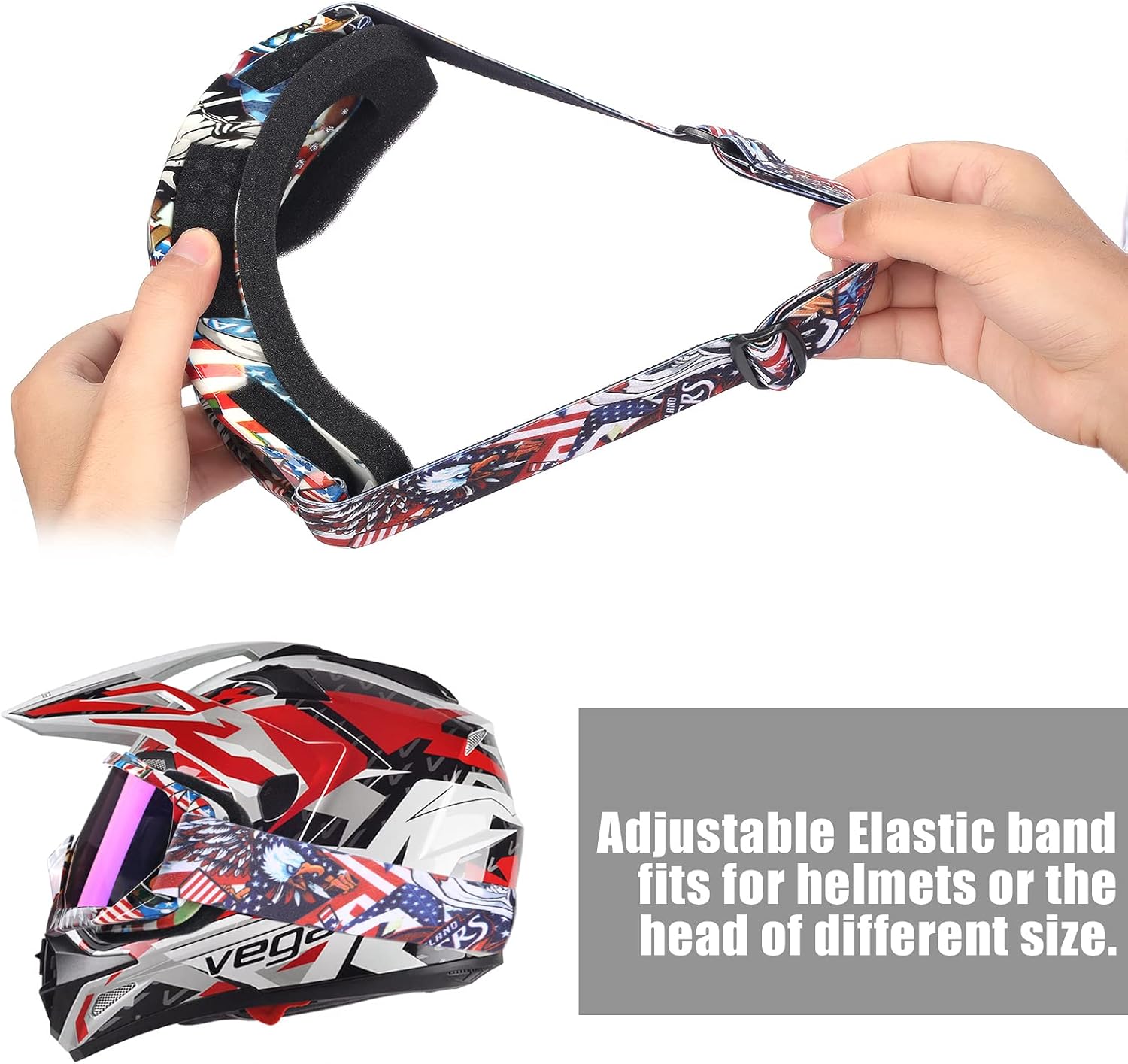 Dirt Bike Goggles Anti fog Motorcycle Goggles Anti Scratch Motocross Goggles Youth ATV Goggles Off road Goggles OTG Goggles Compatible with Helmets Protecticve Ridding Goggles : Automotive