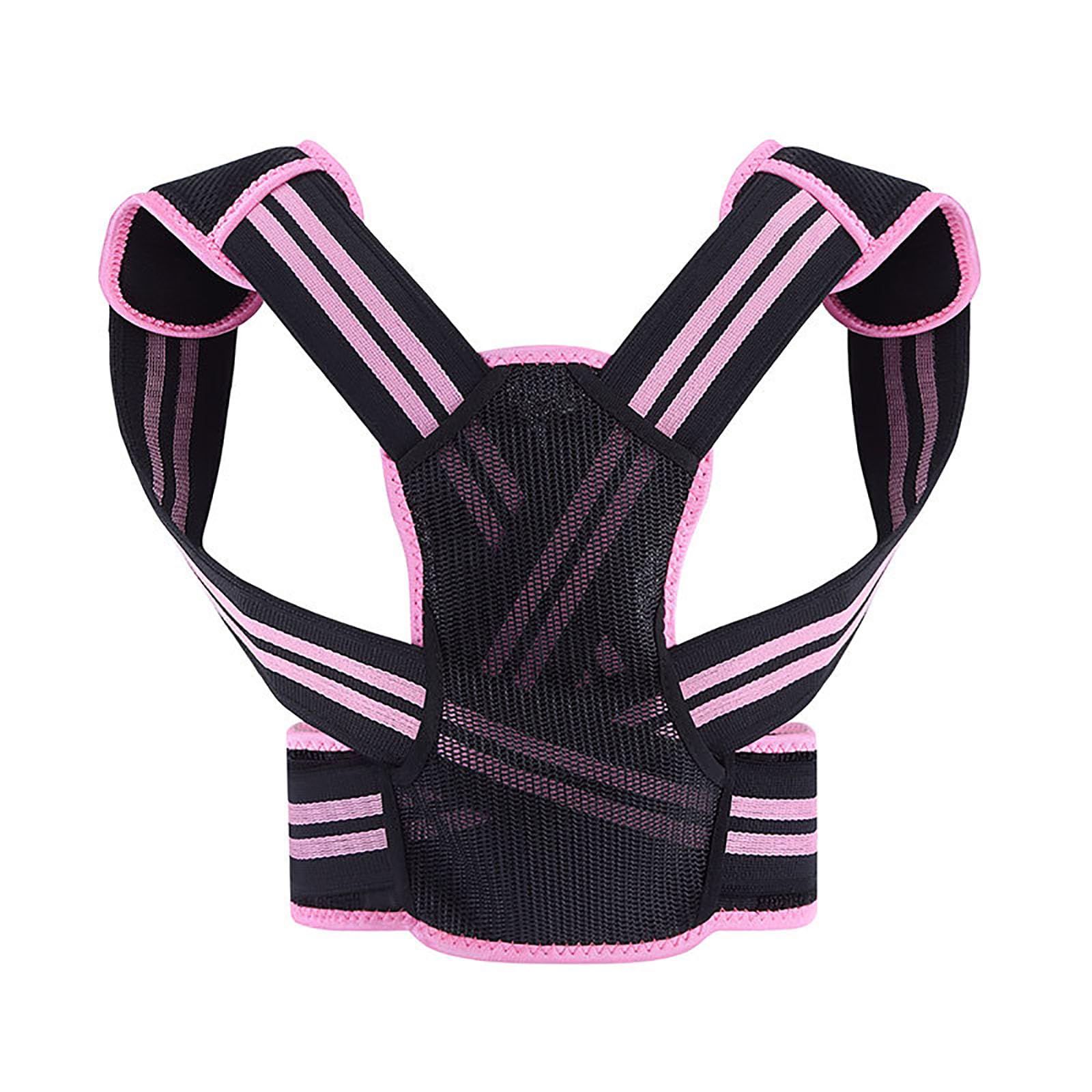 Corrector de Postura de Espalda para niños, enderezador de Columna y enderezador de Soporte de Espalda con ventilación y Ajustable (Rosa L)