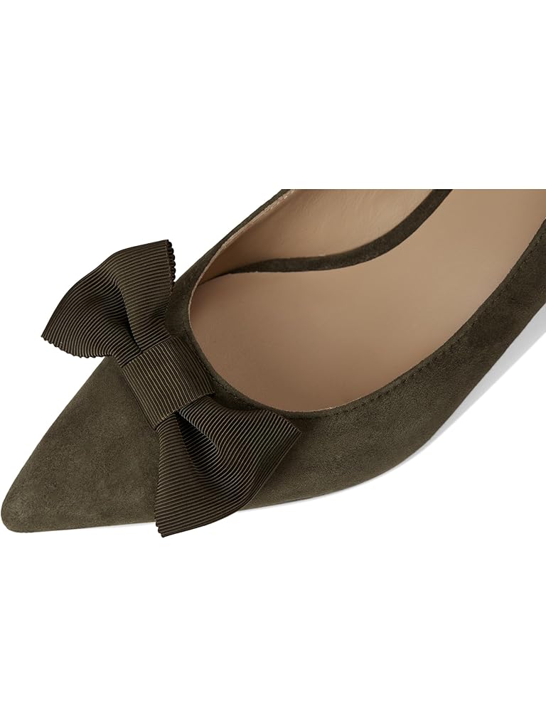 Olive Lauren Ralph Lauren Adrienne Bow-Trim Suede Pumps