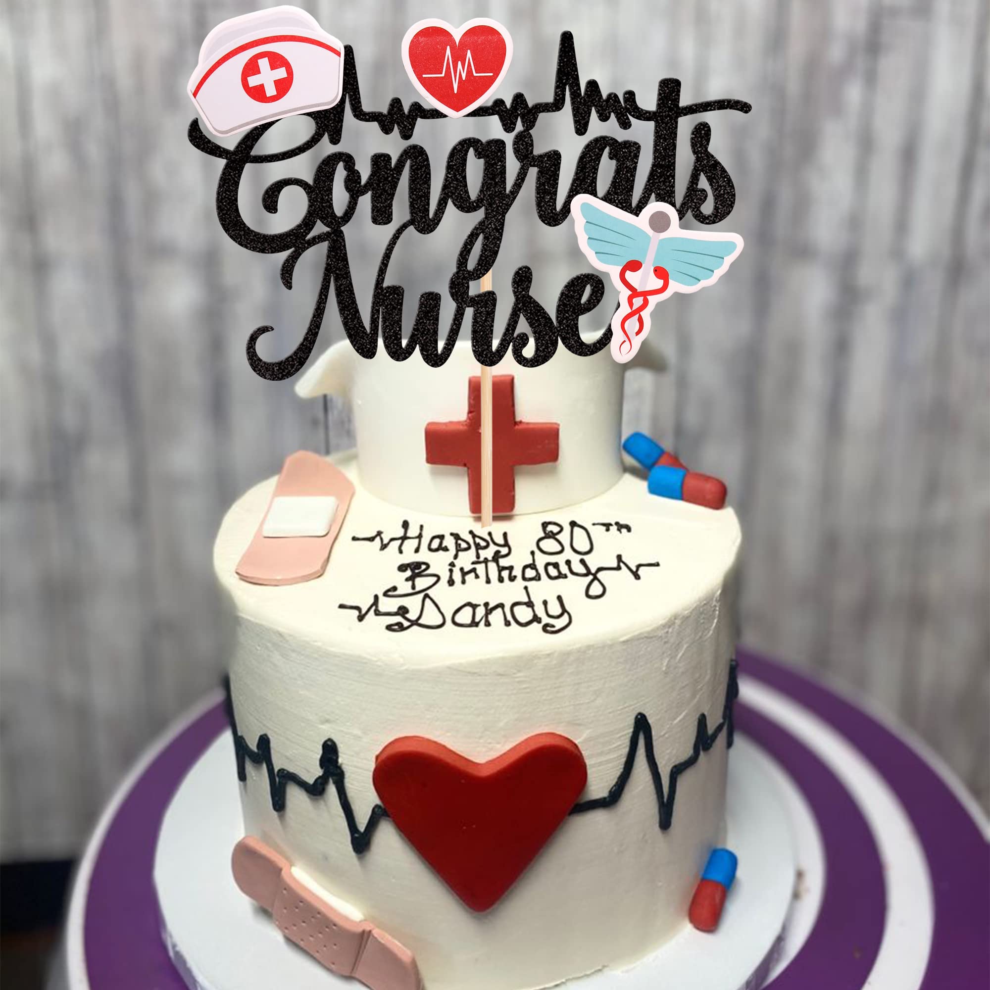 Nurse Cake Topper Set – 18-Piece Nursing Graduation Decorations For Cake, Cupcakes, Doctor Party Supplies