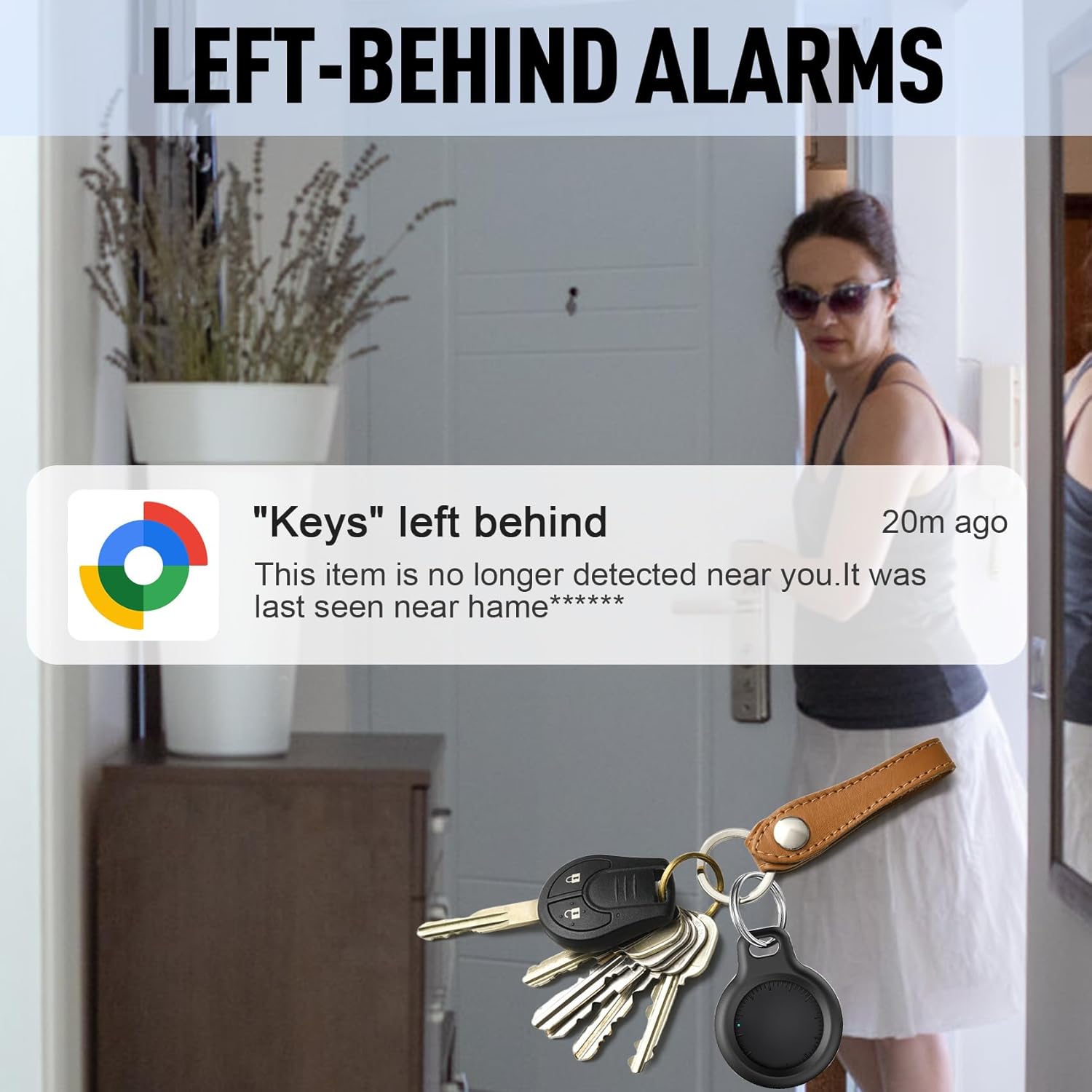 Air Tracker Tags 4 Pack Android, Android Tracker Tags, Bluetooth Tracker Google Find Trackers for Google'S Find Hub App, Key Locator, Luggage Tracker Android for Wallets, Suitcases (Black) - Image 3