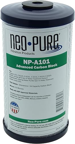 Amway/Quixtar DWC-A101 - Filtro de agua de repuesto compatible para Amway A101, E84, E-85, E-9225 - Individual | Filtración premium para agua limpia