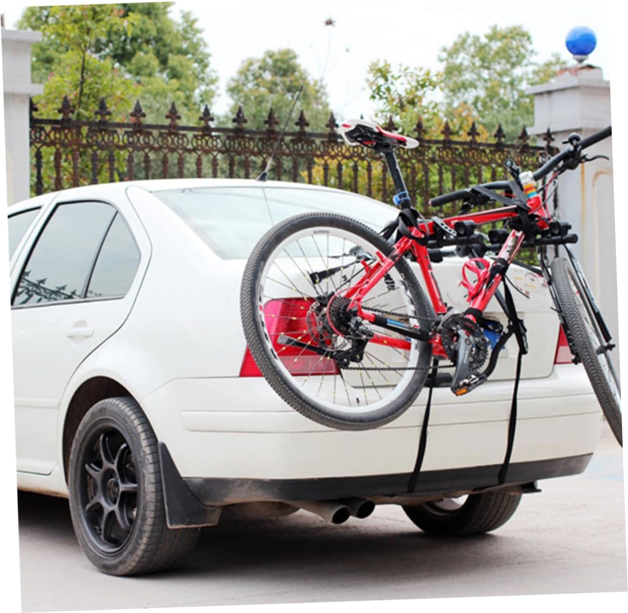 2-Bike Trunk Mount Rack for SUV Steel Carrier Rack Adjustable Bike Holder for Car Easy Installation Suitable for Outdoor Cycling and Travel