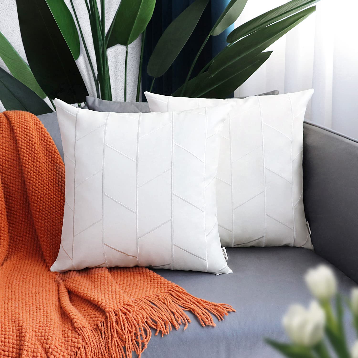 Amazon.co.jp: BRAWARM フェイクレザー 枕カバー 20 x 20インチ